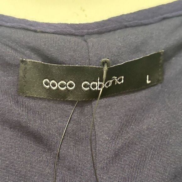 Coco Cabana Navy Embroidered Cropped Tank NWT size large - Picture 2 of 5